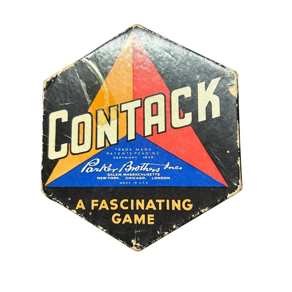 Vintage 1939 Contack Game by Parker Bros Complete 36 pieces with Instructions